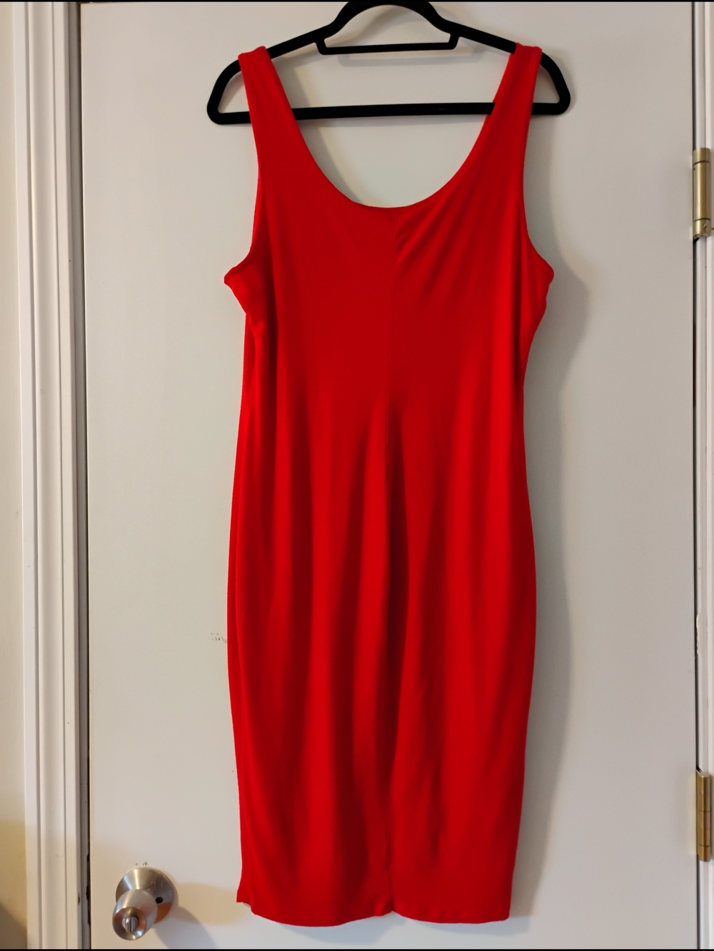 1X Iris Bright Red Scoop Midi Dress